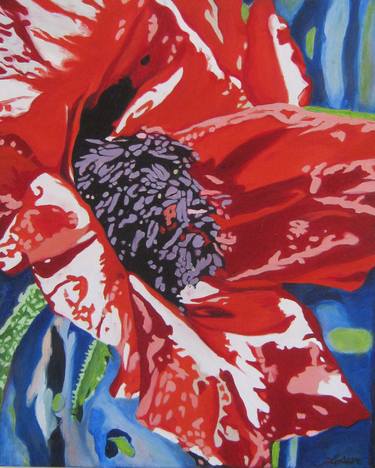 Print of Abstract Expressionism Floral Paintings by claudette losier