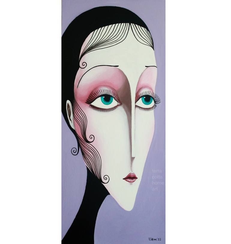 Original Art Deco Women Painting by Elifcan Art
