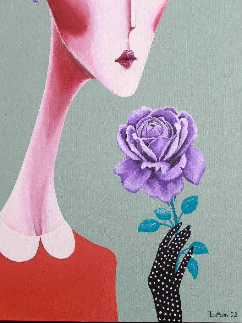 Original Art Deco Women Painting by Elifcan Art