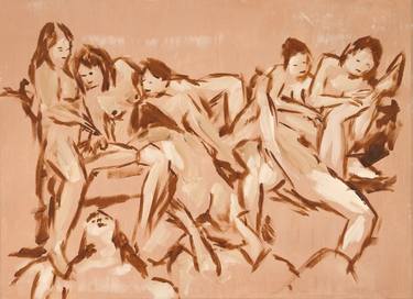 Original Figurative Nude Paintings by garth bowden