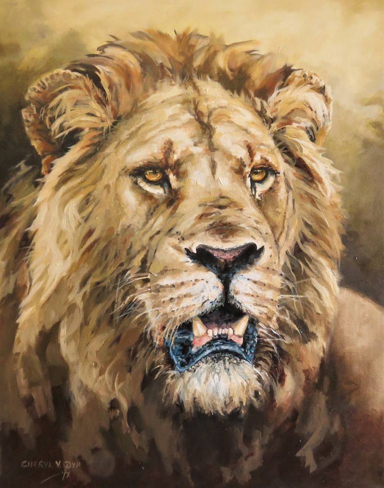 Male Lion Painting by Discover My Art | Saatchi Art