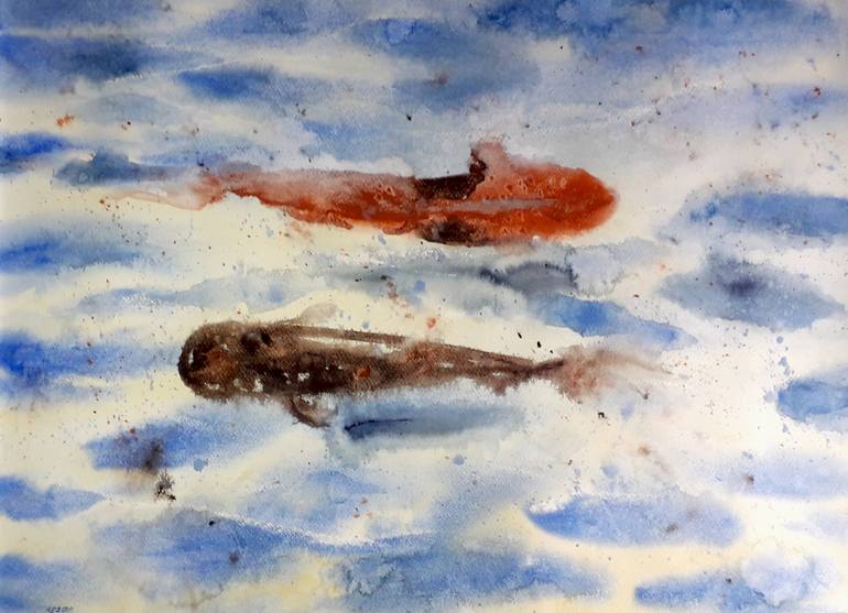 Original Abstract Animal Painting by Kesan Oksana Khyzhniak