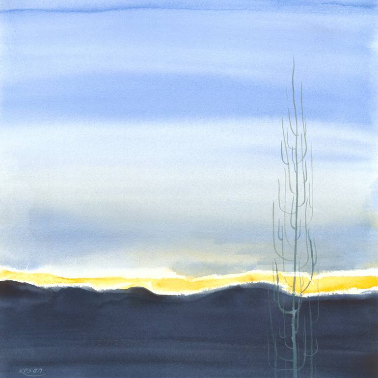 Original Abstract Landscape Painting by Kesan Oksana Khyzhniak
