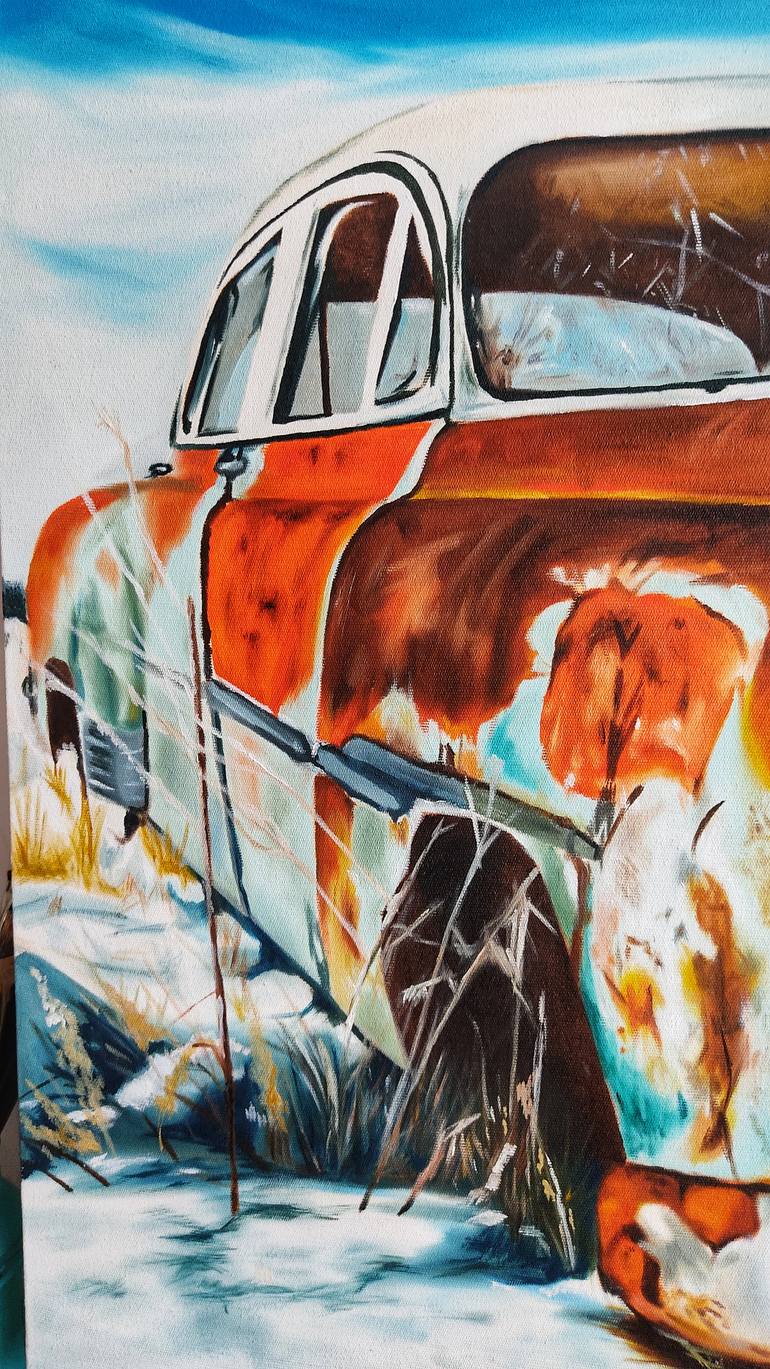Original Abstract Expressionism Car Painting by Meltem Ulusoy