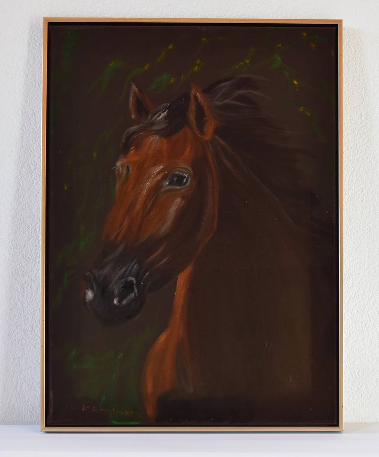 Original Realism Horse Painting by Claudia Luethi alias Abdelghafar