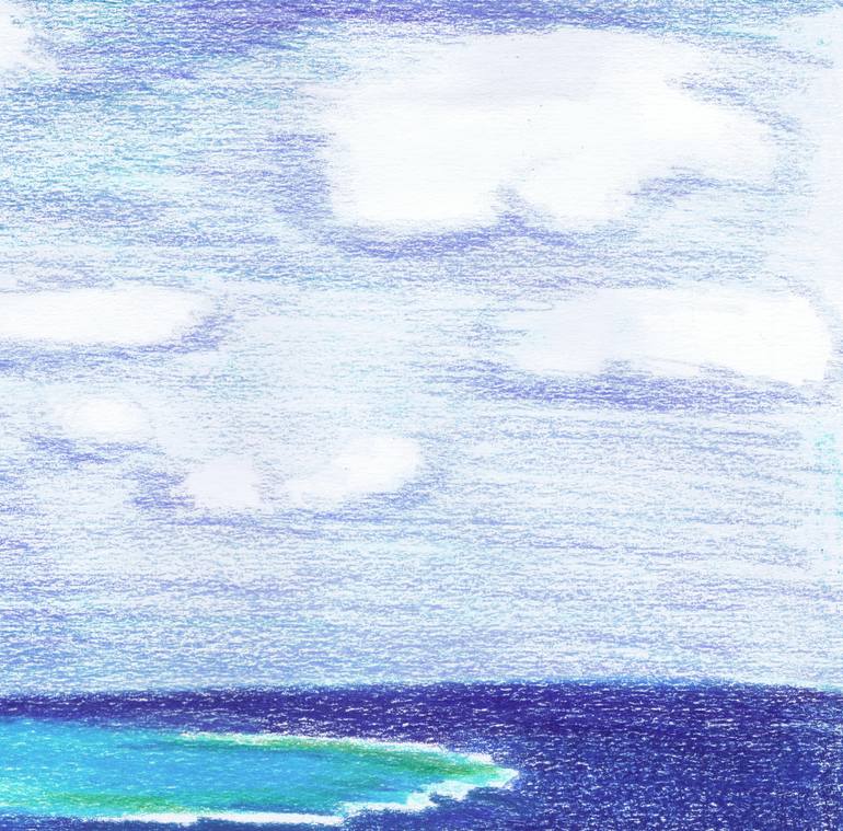 Original Realism Seascape Drawing by Claudia Luethi Alias Abdelghafar