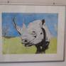 Rhino with frame and hanging on a wall