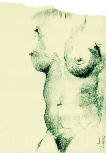 Original Figurative Nude Printmaking by Boruch Lev