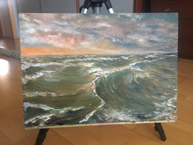 Original Impressionism Seascape Painting by Albert Safiullin