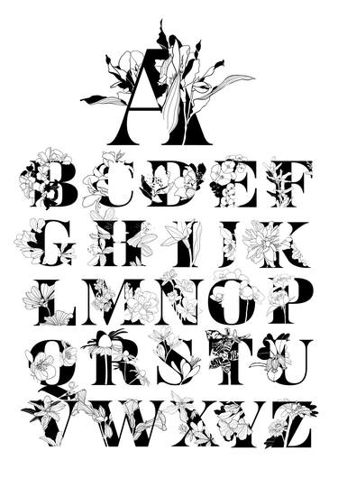 Original Minimalism Typography Drawings by Marcel Serrano