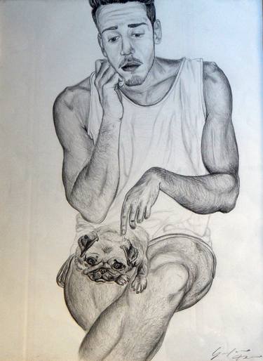 self-portrait with a dog thumb