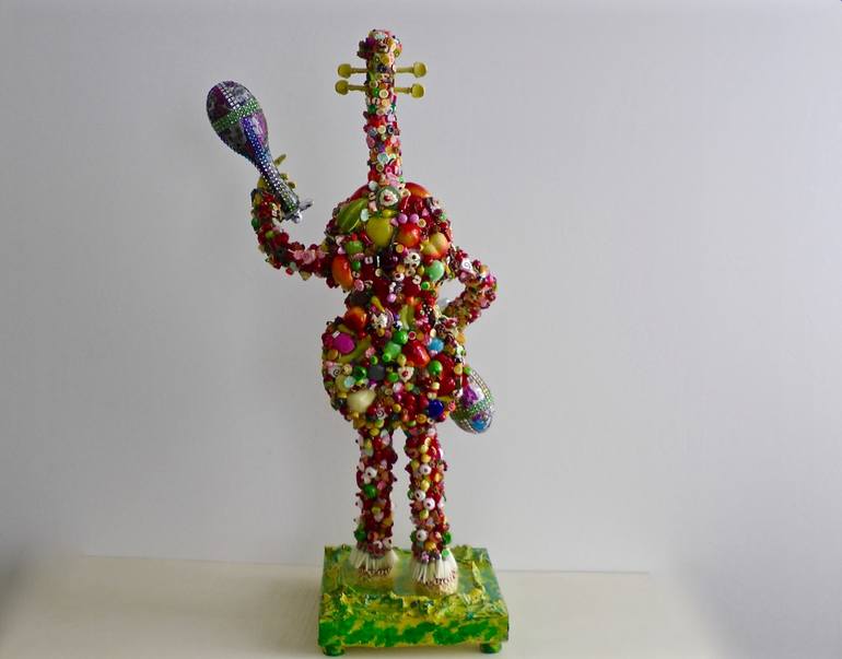 Original Art Deco Music Sculpture by Paolo Orlando