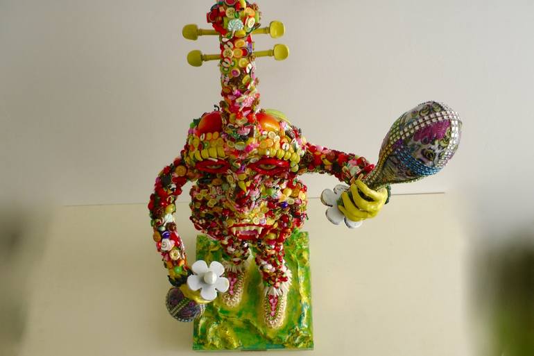 Original Art Deco Music Sculpture by Paolo Orlando