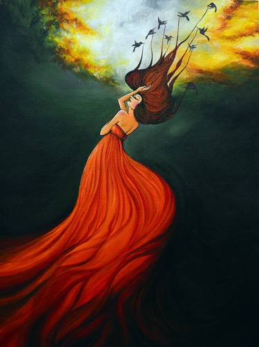Print of Expressionism Fantasy Paintings by Sikha Ks