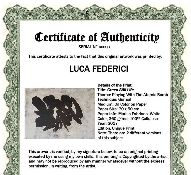 Original Atomic Shadows Still Life Printmaking by Luca Federici