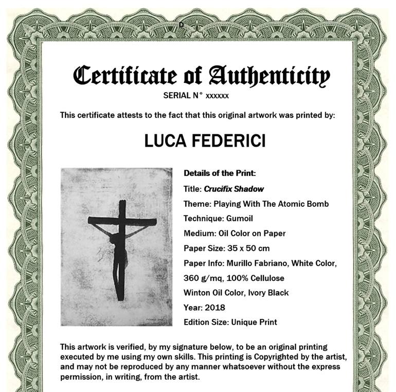 Original Atomic Shadows Religious Printmaking by Luca Federici