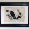 Atomic Vanitas - Still Life with Peony Flower, Skull, Thermoscanner and Hourglass with Frame IKEA Skatteby 82x112x3