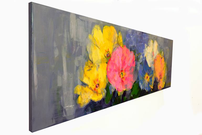 Original Expressionism Floral Painting by Kemal Topcu