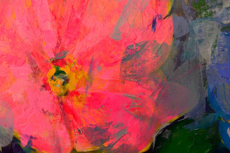 Original Art Deco Floral Painting by Kemal Topcu