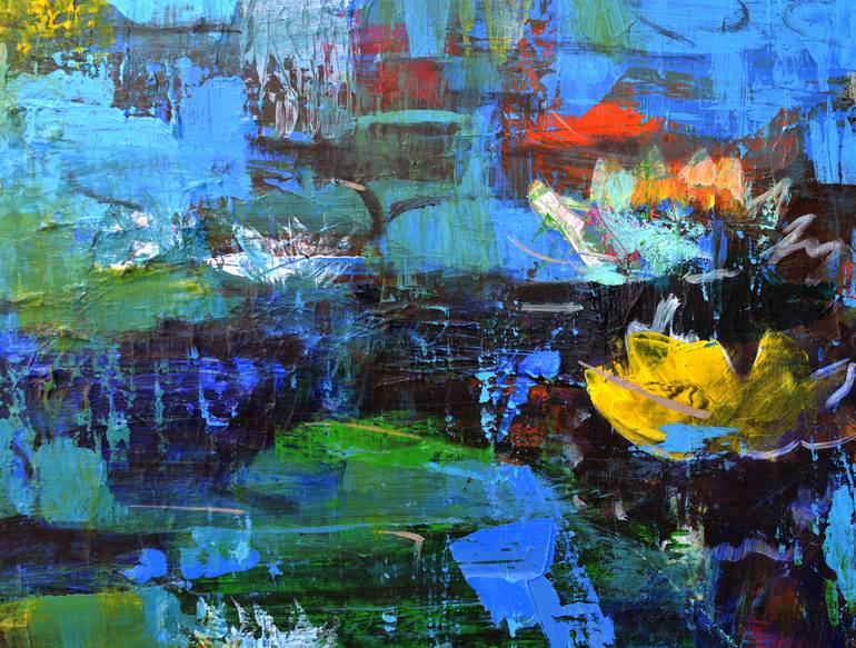 Original Abstract Expressionism Floral Painting by Kemal Topcu