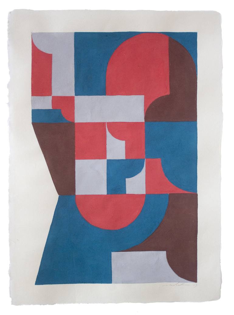 Original Bauhaus Geometric Paintings by Naoki Kawano