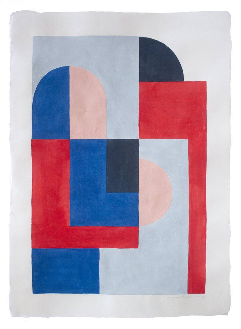 Original Abstract Geometric Paintings by Naoki Kawano