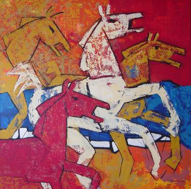 Original Fine Art Horse Paintings by Constantino Stamatiades