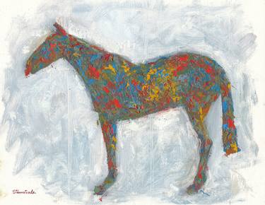 Print of Abstract Expressionism Horse Paintings by Constantino Stamatiades