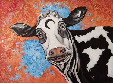 Original Figurative Cows Paintings by Constantino Stamatiades