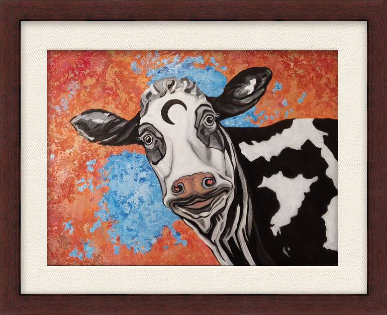 Original Figurative Cows Painting by Constantino Stamatiades