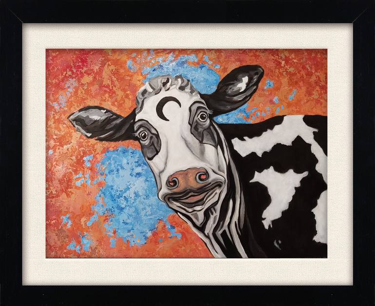 Original Figurative Cows Painting by Constantino Stamatiades