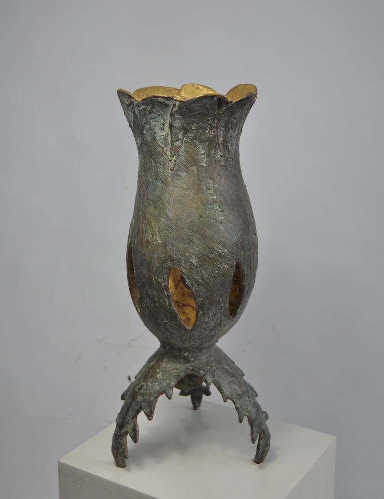 Original Modernism Botanic Sculpture by Marianne Van Der Bolt