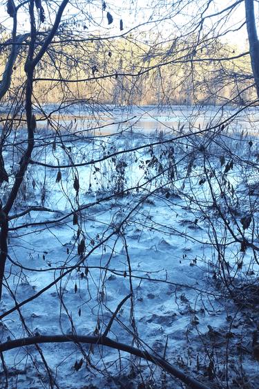 Frozen lake in winter thumb