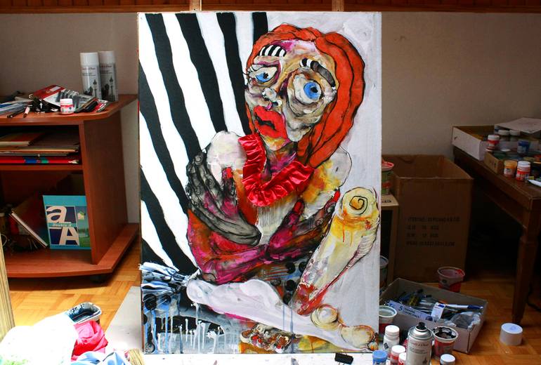 ORANGE LADY Painting by Slađana Škrivanj Saatchi Art