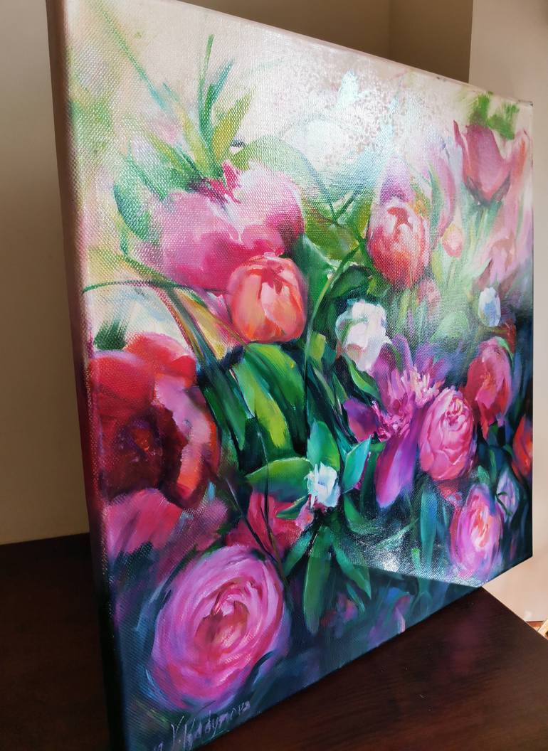 Original Figurative Floral Painting by Vlada Kadymova