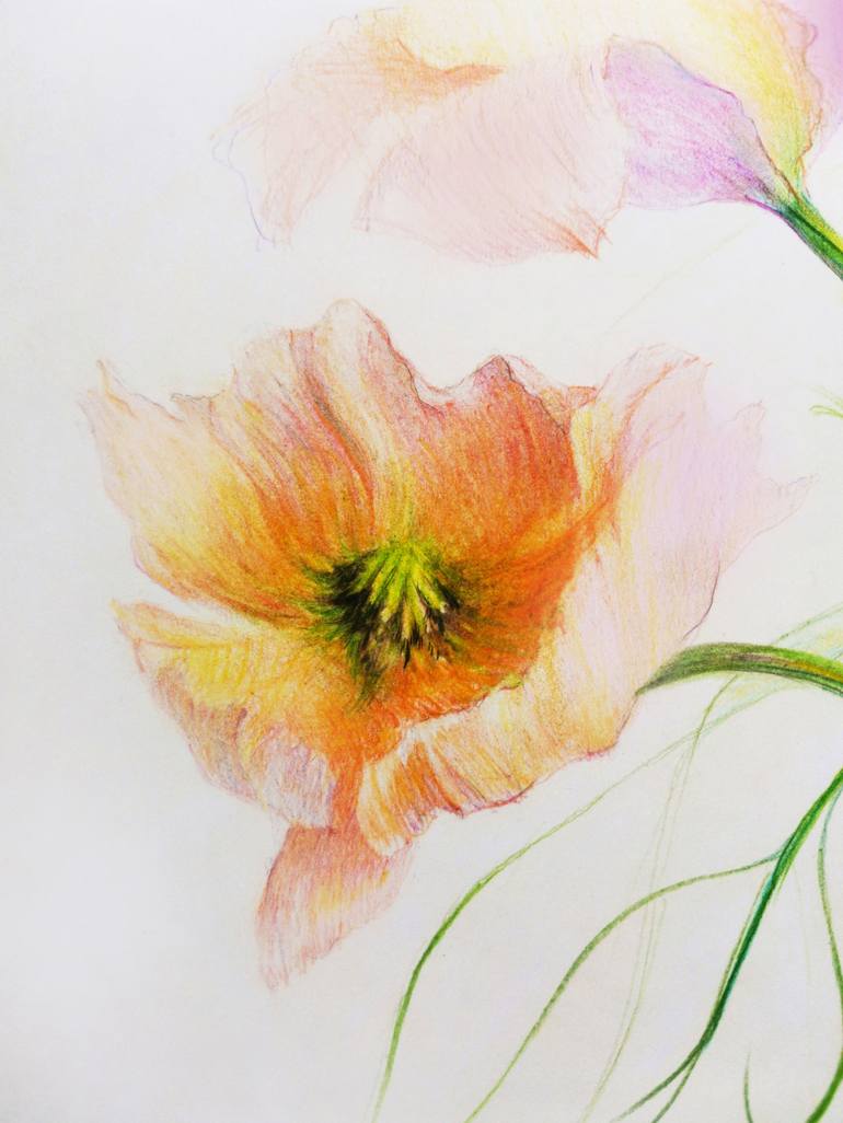 Original Impressionism Botanic Drawing by Vlada Kadymova