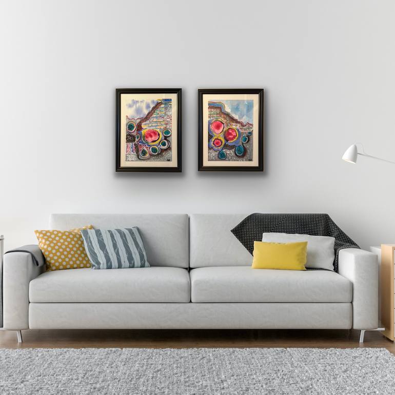 Original Abstract Expressionism Abstract Mixed Media by Caridad Kennedy