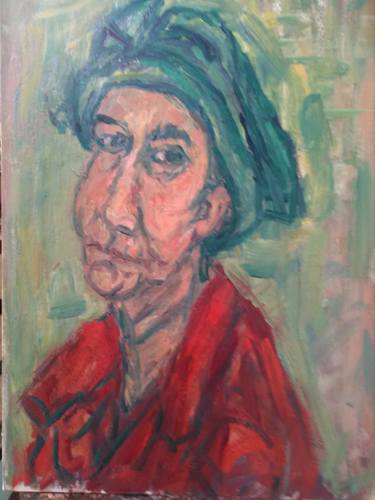 Portrait of a Woman in a Green Hat thumb