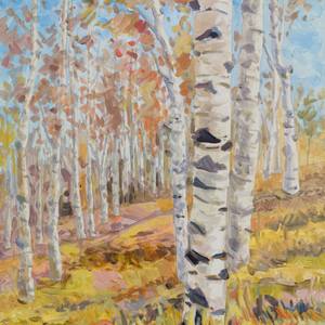 Landscape with birch trees 4