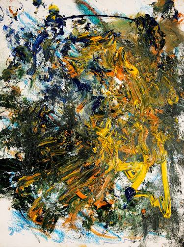 Original Abstract Expressionism Abstract Painting by Raj Dharam Kaur