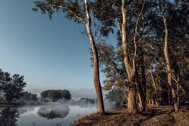 Morning fog on the river thumb