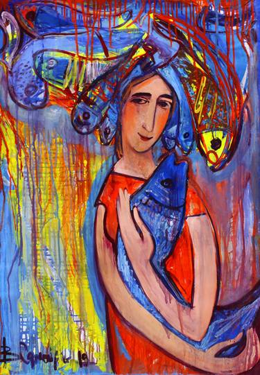 Print of Abstract Expressionism Portrait Paintings by Valentina Samoilik-Artyuschenko