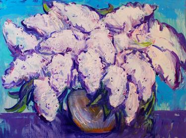 Spring tenderness, still life with white lilac. thumb