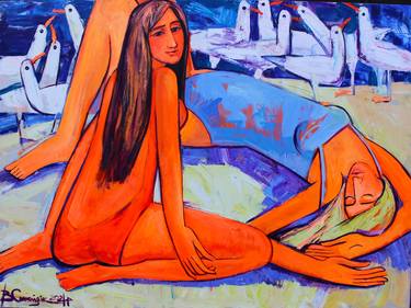 Print of Art Deco Beach Paintings by Valentina Samoilik-Artyuschenko