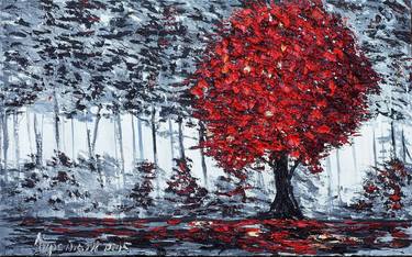 Original Impressionism Tree Painting by Irina Tretiak