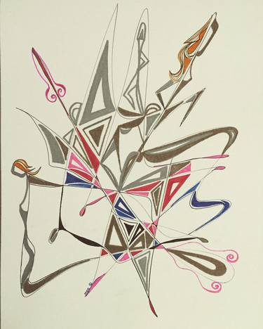 Original Abstract People Printmaking by Mojtaba Seyedmahmoud