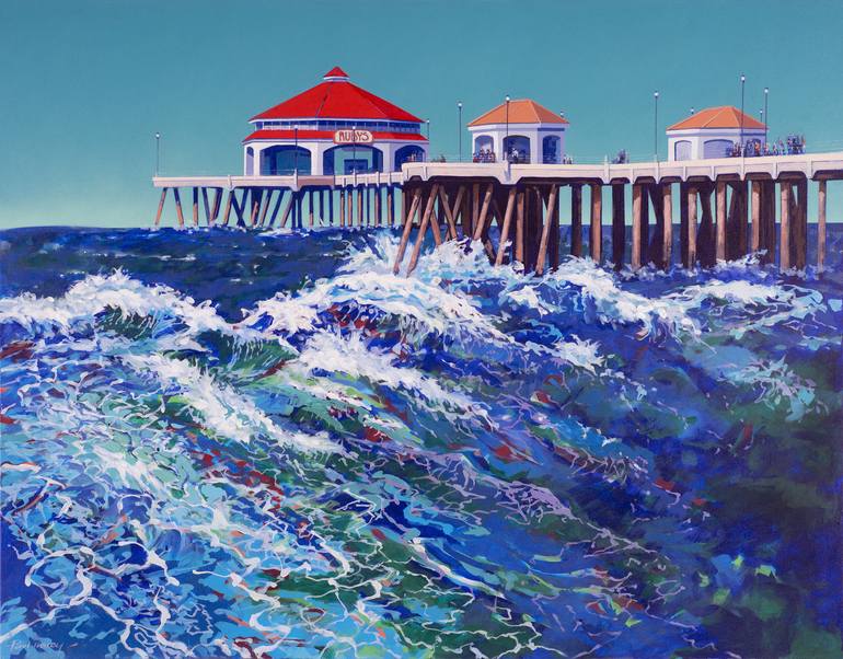 Huntington Beach Pier Painting by Paul Tracey Saatchi Art