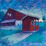 Red Barn Theatre Rice Lakr, Wisconsin Painting by Paul Tracey | Saatchi Art