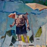 man with parasol by christos tsimaris