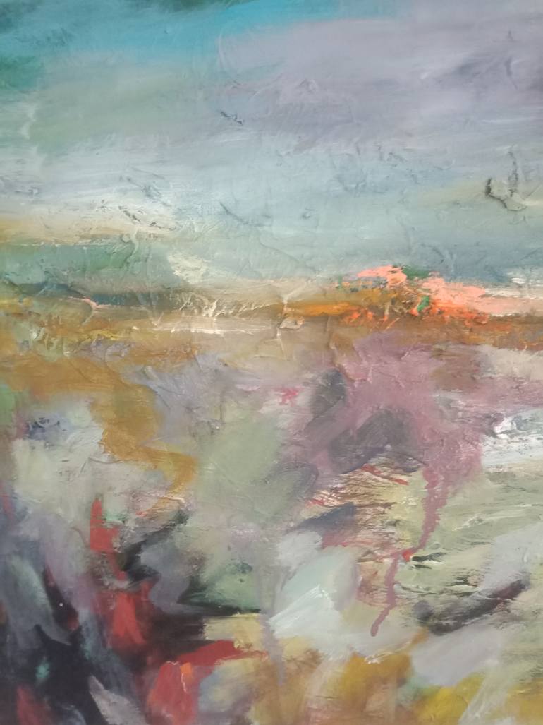 Original Abstract Expressionism Landscape Painting by Hai Linh Le